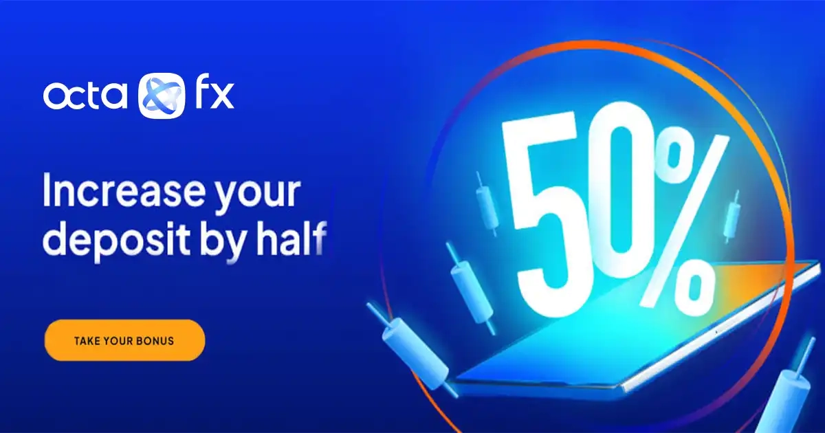 OctaFX 50% Withdrawable Forex Bonus Funds