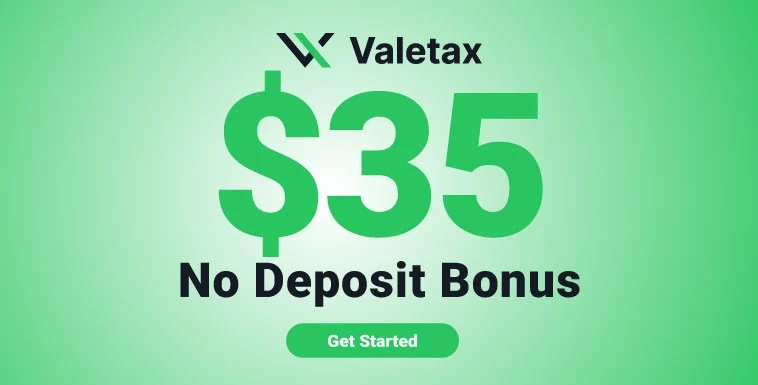 Valetax No Deposit Bonus with 35 USD for all new traders