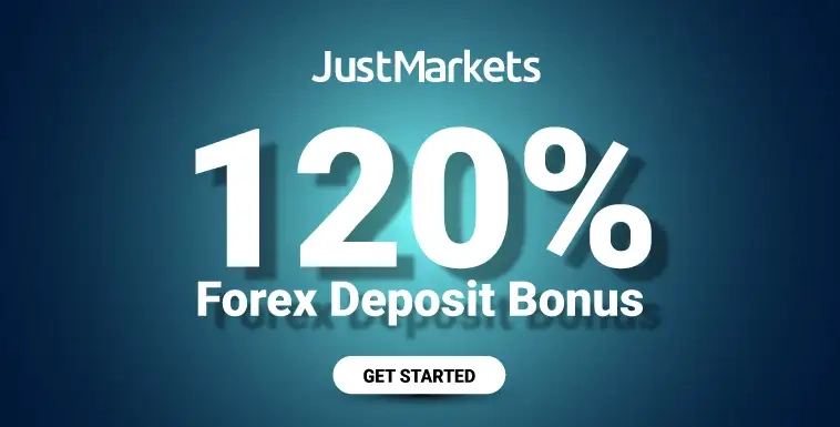 JustMarkets 120% Bonus on every Deposit from $500 and more