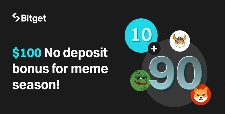 Free $100 No Deposit Bonus on Bitget for Meme Season