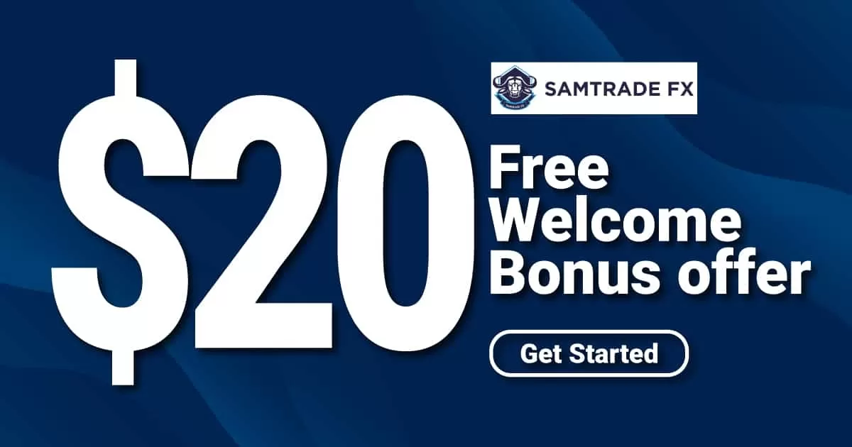 $20 Free Welcome Bonus Promotion from Samtrade FX