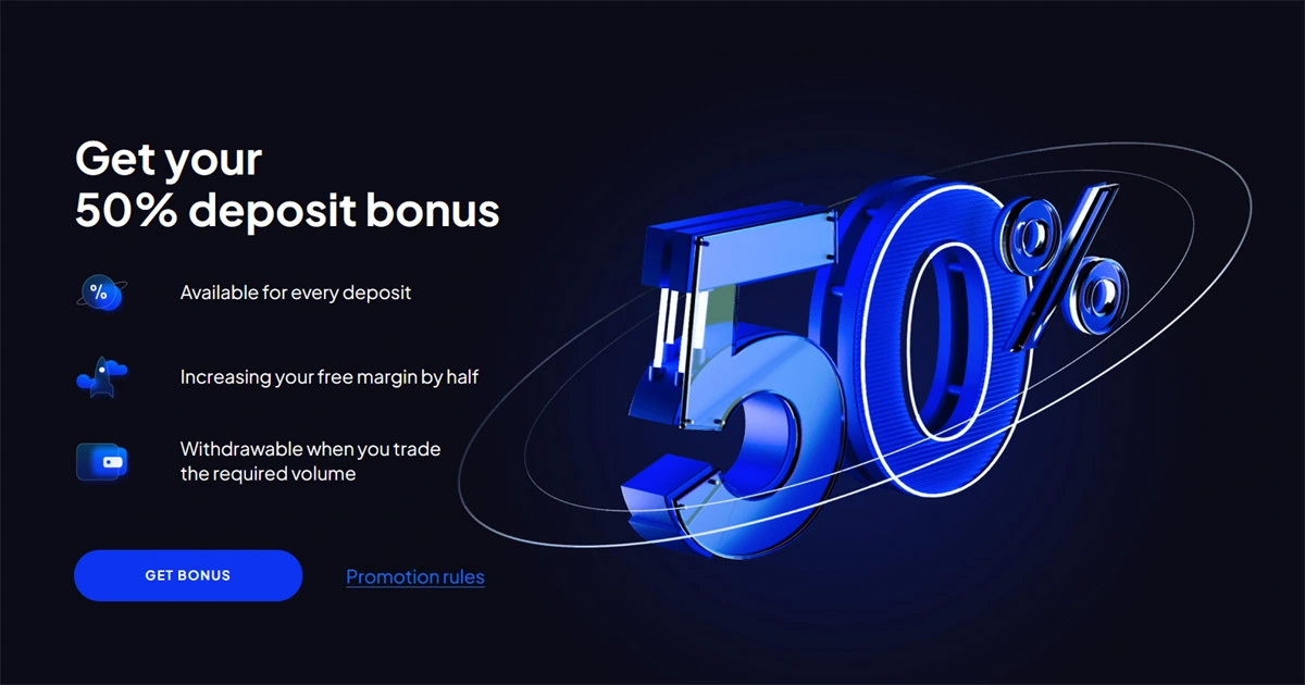 Get a 50% Forex Deposit Bonus up to 5000