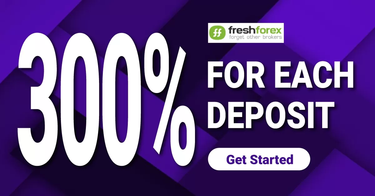 FreshForex 300 ٪ إيداع مكافأة قابلة للتداول